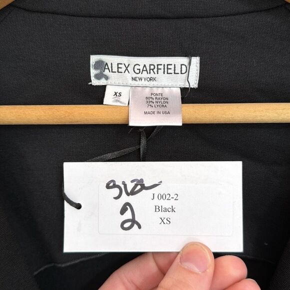 Alex Garfield New York Black Soft Two Button Blazer Women’s XS 2 - Picture 2 of 5